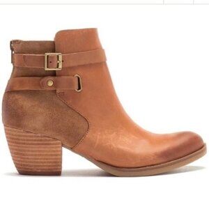 Kork Ease Reynosa Buckle Block Heel Ankle Booties Chestnut Size 10
